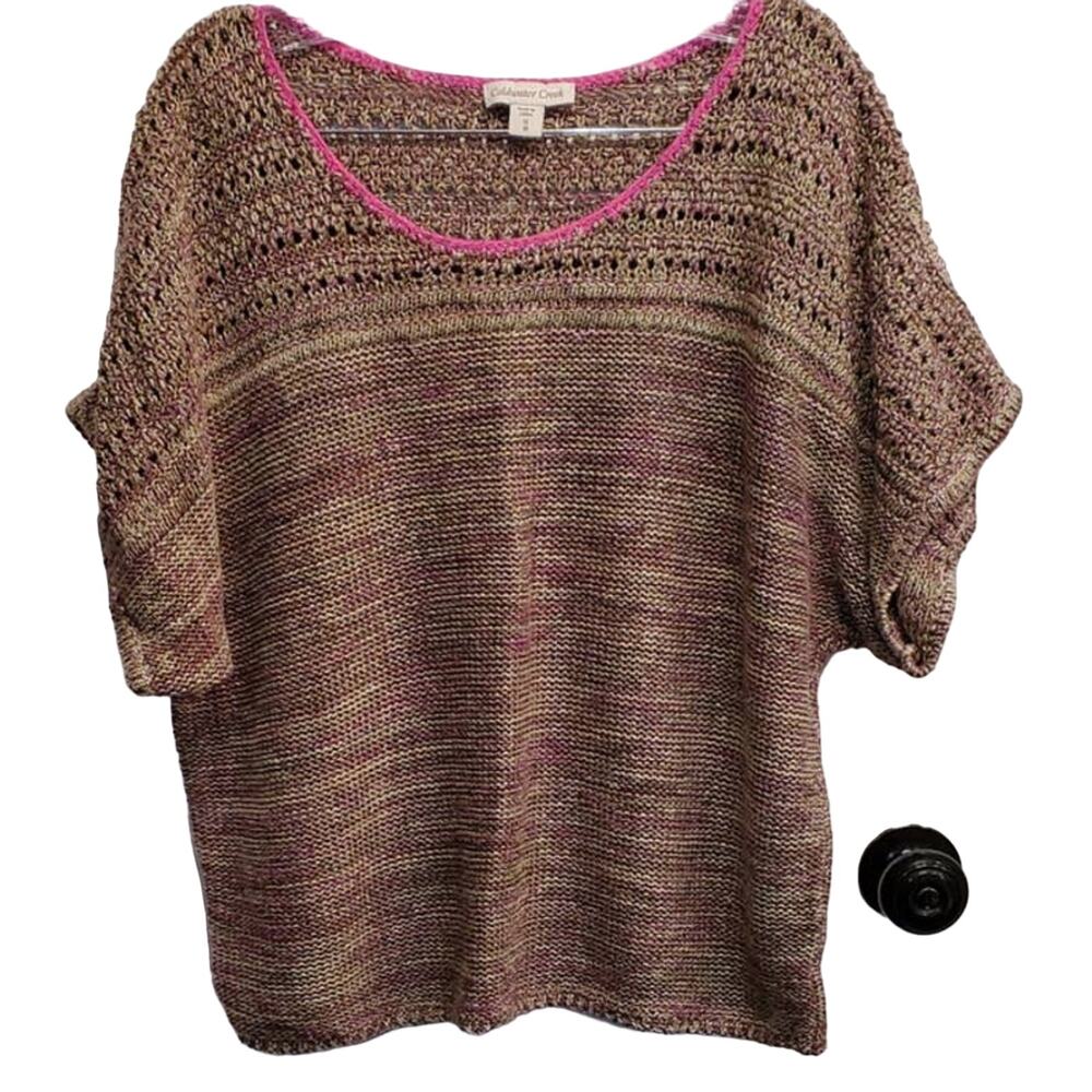 Coldwater Creek Short Sleeve Oversized Multicolored Knit Sweater Plus Size 1X - Picture 1 of 6